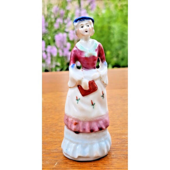 Made in Japan Other - Vtg‎ Japan Glazed Porcelain Victorian Lady Figurine Colonial Woman Statue 4”